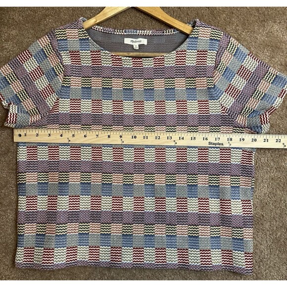 Madewell Checked Jacquard Setlist Boxy Tee Size M - Picture 6 of 10